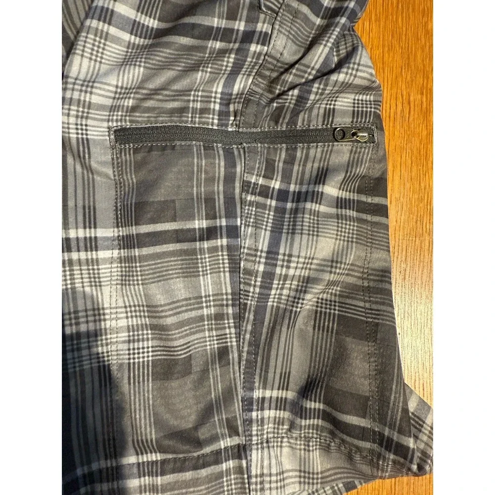 North Face Shorts Mens 40 Gray Plaid Performance Stretch‎ Outdoor Hiking Cargo
